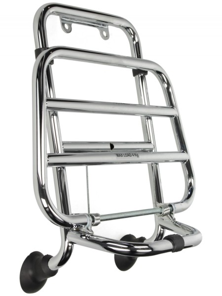 Luggage carrier, front, chrome, foldable, for Vespa GTS