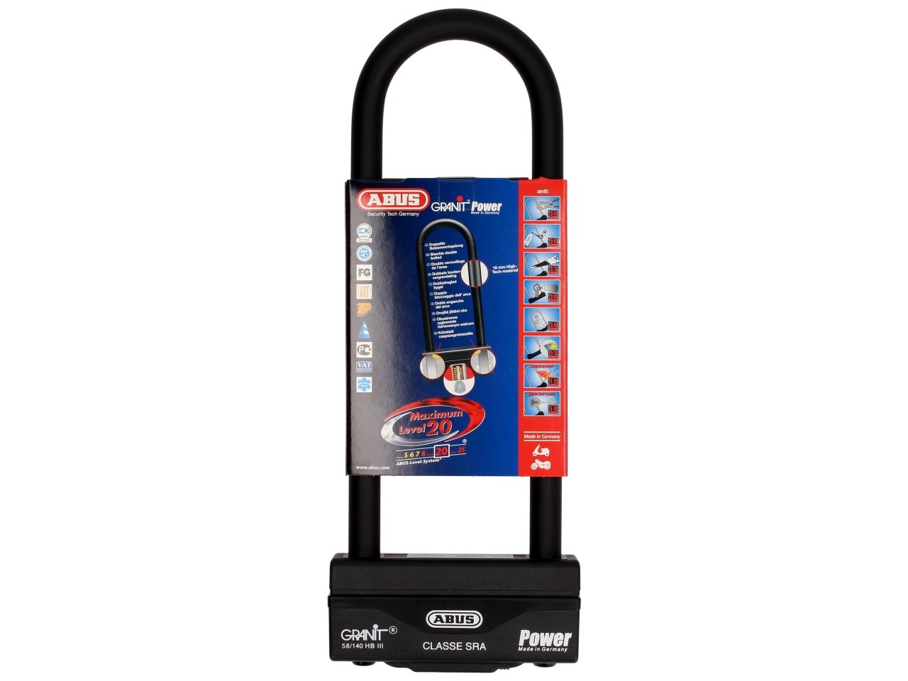 ABUS U-lock 230x108 Granit X-Plus 54 for motorcycle, scooter